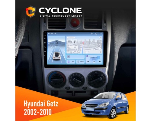 Штатна магнітола Hyundai Getz 2002-2010 Black Cyclone C9-012 4x64 DSP 4G 