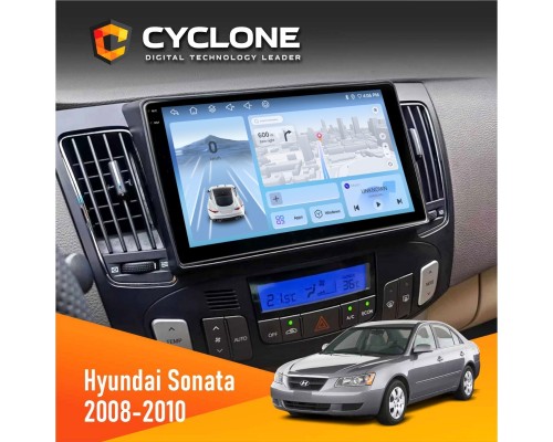 Штатна магнітола Hyundai Sonata 2008-2010 Climate Cyclone C9-012 4x64 DSP 4G 
