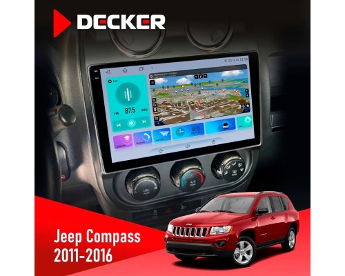 Штатна магнітола Jeep Compass, Patriot 2011-2016 Decker D10-009 4x64, DSP, 4G, 2k 