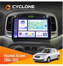 Штатна магнітола Hyundai Accent 2006-2012 Black Cyclone C9-011 4x64, DSP