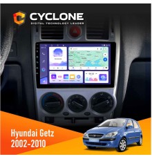Штатна магнітола Hyundai Getz 2002-2010 Black Cyclone C9-011 4x64, DSP