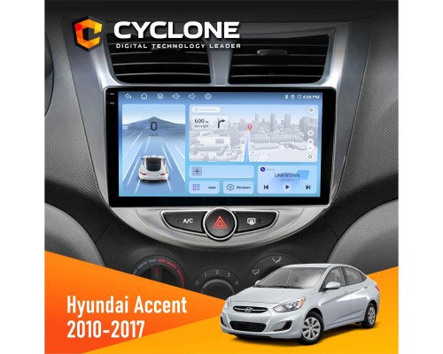 Штатна магнітола Hyundai Accent 2010-2017 Cyclone C9-012 4x64 DSP 4G 