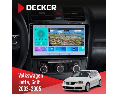 Штатна магнітола Volkswagen Golf 2003-2008 Climate Decker D10-009 4x64, DSP, 4G, 2k 