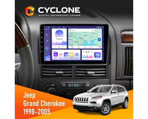 Штатна магнітола Jeep Grand Cheroke 1998-2005 Cyclone C9-011 4x64, DSP 