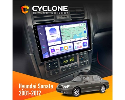 Штатна магнітола Hyundai Sonata (EF) 2001-2012 Cyclone C9-011 4x64, DSP 