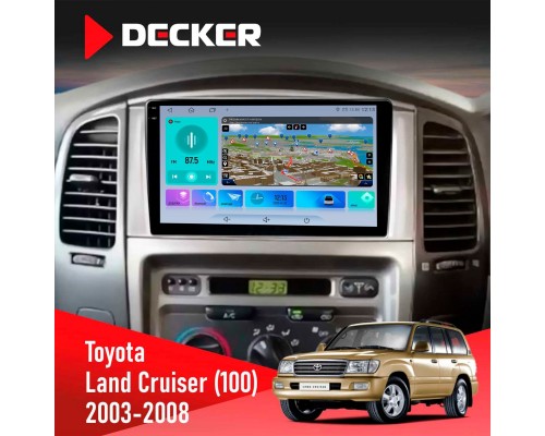 Штатна магнітола Toyota Land Cruiser (100) 2003-2008 Decker D10-009 4x64, DSP, 4G, 2k 