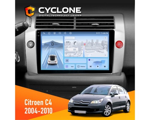 Штатна магнітола Citroen C4 2004-2010 Cyclone C9-012 4x64 DSP 4G 