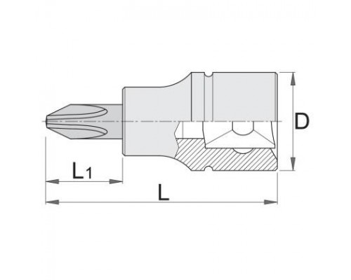 Голівка торцева зі вставкою UNIOR 3 (187/2PH)