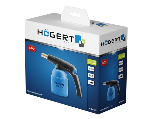 Газова паяльна лампа з п'єзопідпалом HOEGERT 1200 Вт (HT2C510)