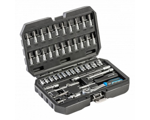 Набір інструментів, 46 шт., 1/4" HOEGERT SL/PH/PZ/TORX/HEX (HT1R216)