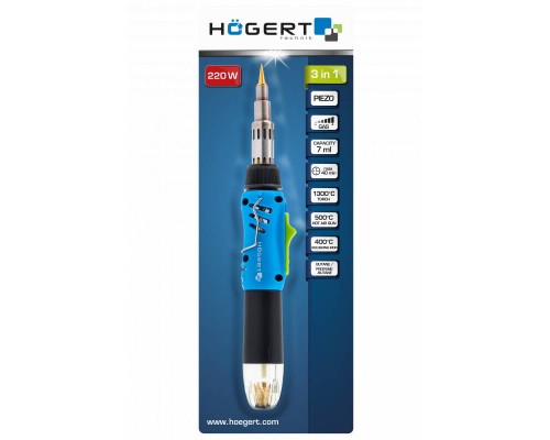 Газовий паяльник 3 в 1 HOEGERT 220 Вт (HT2C401)