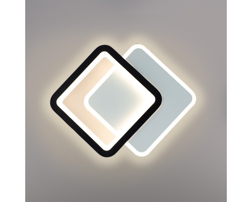 Керований світлодіодний світильник бра VIVA 28W 2S-ON/OFF-250×200×40-WHITE/BLACK-220-IP20