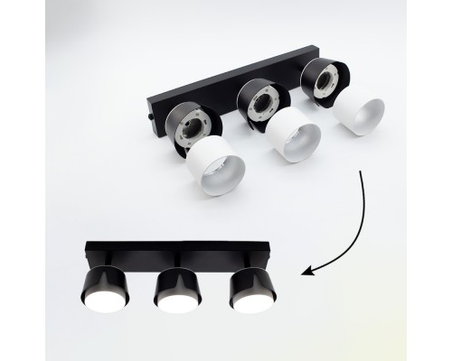 Світильник TELA 3xGX53-3R-DL-400x100x130-BLACK/WHITE-220-IP20