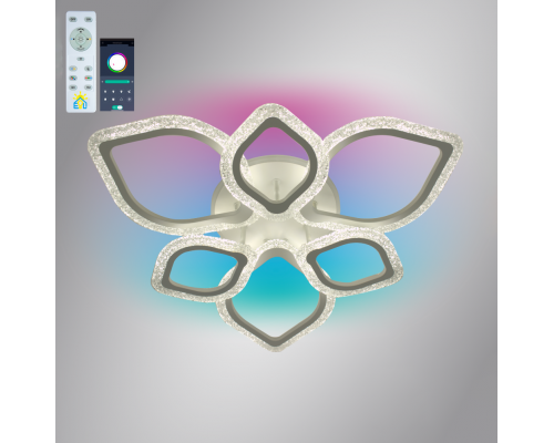 Керована світлодіодна люстра AZALIA ICE RGB 100W 7R APP-680×110-WHITE/WHITE-220-IP20
