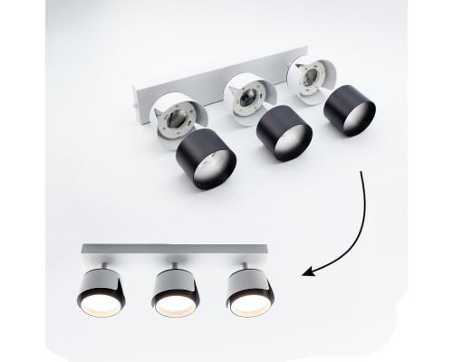 Світильник TELA 3xGX53-3R-DL-400x100x130-WHITE/BLACK-220-IP20