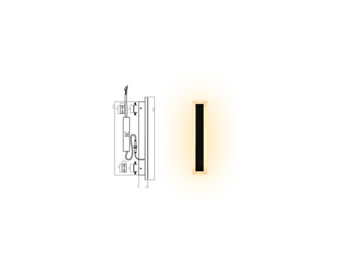 Світлодіодний світильник, архітектурний, інтер'єрний SOLEIN 11W S 400x80x44 BLACK-220-IP20