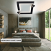 Керована світлодіодна люстра CONSUL 80W S-2LR-480×480×125-WHITE/BLACK-220-IP20