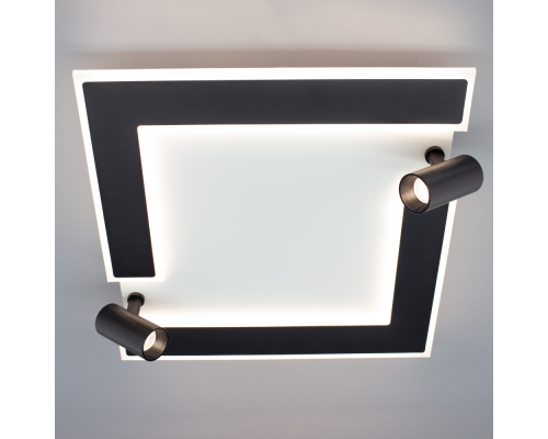 Керована світлодіодна люстра CONSUL 80W S-2LR-480×480×125-WHITE/BLACK-220-IP20