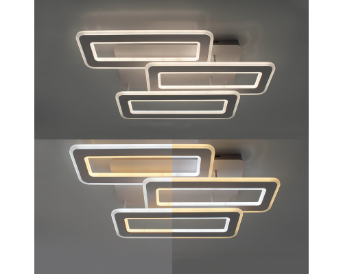 Накладний світлодіодний світильник з пультом TRIPLEX DOUBLE 110W 3L APP-650×370×140-WHITE/WHITE-220-IP20