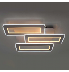 Накладний світлодіодний світильник з пультом TRIPLEX DOUBLE 110W 3L APP-650×370×140-WHITE/WHITE-220-IP20