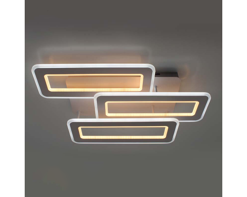 Накладний світлодіодний світильник з пультом TRIPLEX DOUBLE 110W 3L APP-650×370×140-WHITE/WHITE-220-IP20
