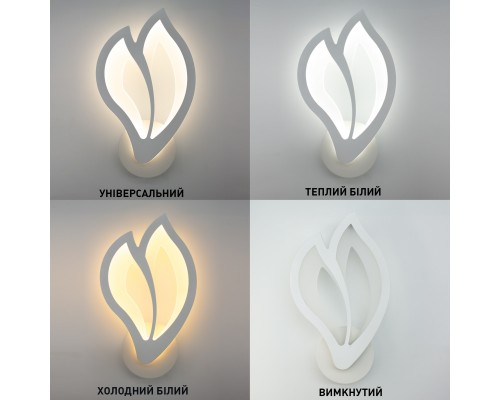 Керований світлодіодний світильник бра ASTRA 12W ON/OFF-302x176x46-WHITE-220-IP20