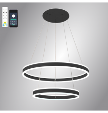 Керована світлодіодна люстра STELLA 160W 2R APP-600×1200-BLACK-220-IP20