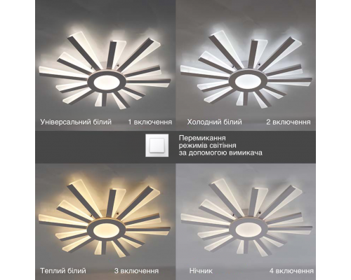 Керована світлодіодна люстра TERESA 70W R APP-550×50-WHITE-220-IP20