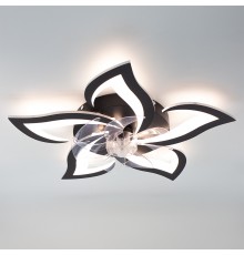 Керована світлодіодна люстра з вентилятором FAN ELLA 72W+18W 5F APP-680×120-BLACK/WHITE-220-IP20