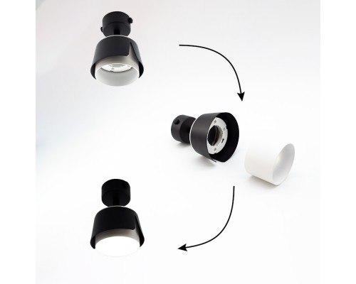 Світильник TELA 1xGX53-R-DL-100x135-BLACK/WHITE-220-IP20