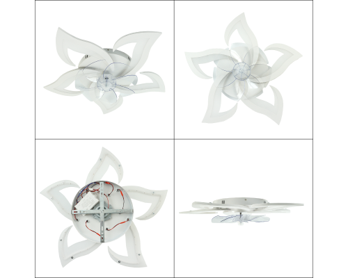 Керована світлодіодна люстра з вентилятором FAN ELLA 72W+18W 5F APP-680×120-WHITE/WHITE-220-IP20