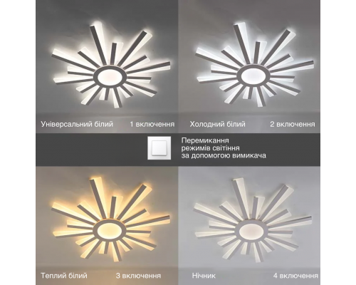 Керована світлодіодна люстра TERESA 100W R APP-680×50-WHITE-220-IP20
