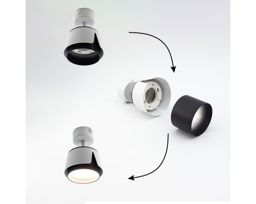 Світильник TELA 1xGX53-R-DL-100x135-WHITE/BLACK-220-IP20