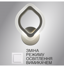 Накладний світлодіодний світильник бра AZALIA 12W R-ON/OFF-170×230×45-WHITE/WHITE-220-IP20