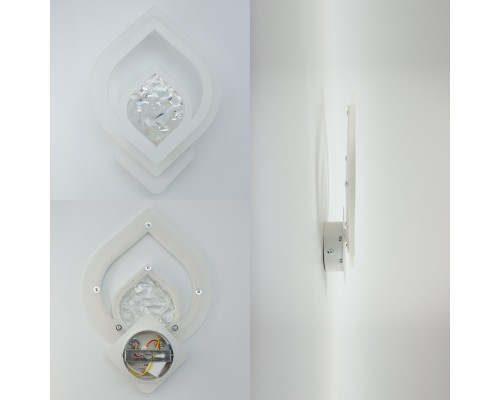 Керований світлодіодний світильник бра AZALIA ICE 13W ON/OFF-305x215x47-WHITE-220-IP20