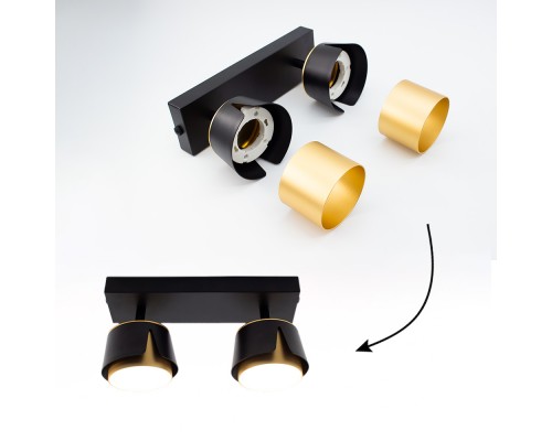 Світильник TELA 2xGX53-2R-DL-270x100x130-BLACK/GOLD-220-IP20