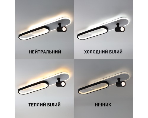 Керована світлодіодна люстра EDINBURGH 42+3W LR SMART-600×130×130-WHITE/BLACK-220-IP20