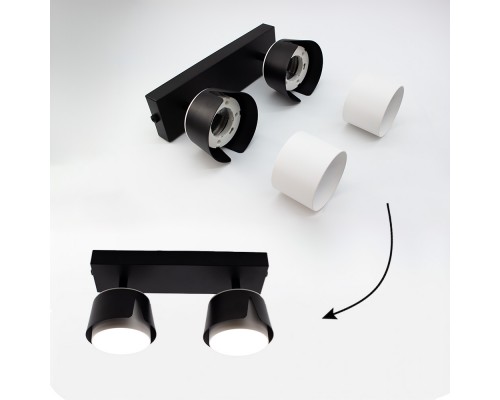 Світильник TELA 2xGX53-2R-DL-270x100x130-BLACK/WHITE-220-IP20