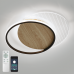 Керована світлодіодна люстра AMATO 60W 2R APP-400×505×52-BLACK/WOOD/CLEAR-220-IP20