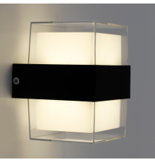 Світлодіодний світильник бра VALO 9W S-105×95×135-BLACK/CLEAR-220-IP54