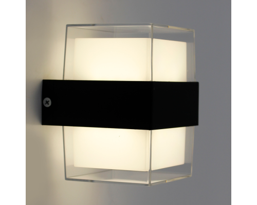 Світлодіодний світильник бра VALO 9W S-105×95×135-BLACK/CLEAR-220-IP54