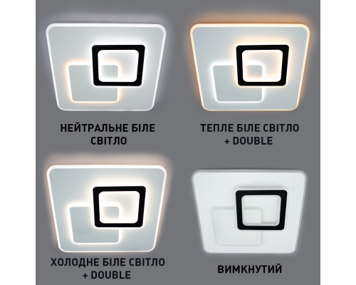 Керована світлодіодна люстра UNIVERSE 85W S ON/OFF 450x450x51 WHITE 220 IP20