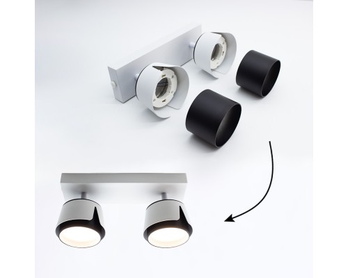 Світильник TELA 2xGX53-2R-DL-270x100x130-WHITE/BLACK-220-IP20