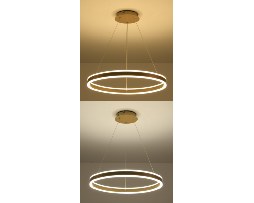 Підвісна світлодіодна люстра з пультом STELLA 96W R APP-600Х1200-GOLD/WHITE-220-IP20