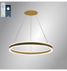 Підвісна світлодіодна люстра з пультом STELLA 96W R APP-600Х1200-GOLD/WHITE-220-IP20