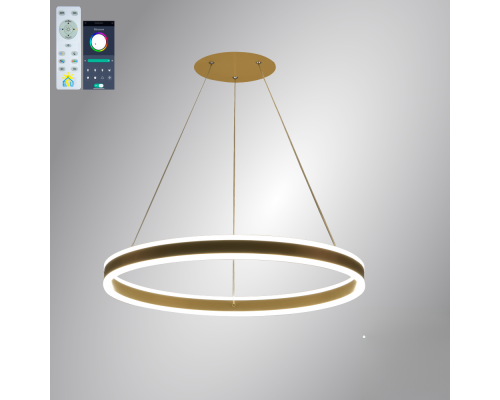 Підвісна світлодіодна люстра з пультом STELLA 96W R APP-600Х1200-GOLD/WHITE-220-IP20