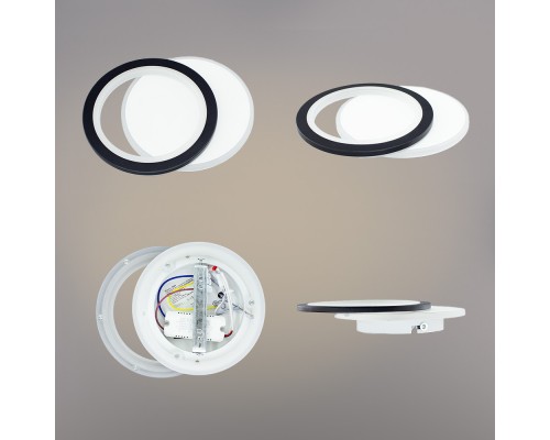 Керований світлодіодний світильник бра VIVA 25W 2R-ON/OFF-250×200×40-WHITE/BLACK-220-IP20