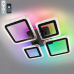 Керована світлодіодна люстра OVAL ICE RGB 75W 5S APP-725×500×93-BLACK/CLEAR-220-IP20