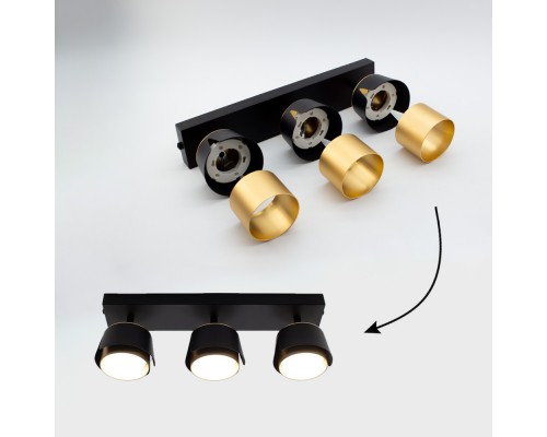 Світильник TELA 3xGX53-3R-DL-400x100x130-BLACK/GOLD-220-IP20