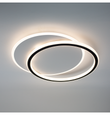 Керована світлодіодна люстра STANDART 80W 2R-ON/OFF-485×410×50-WHITE/BLACK-220-IP20